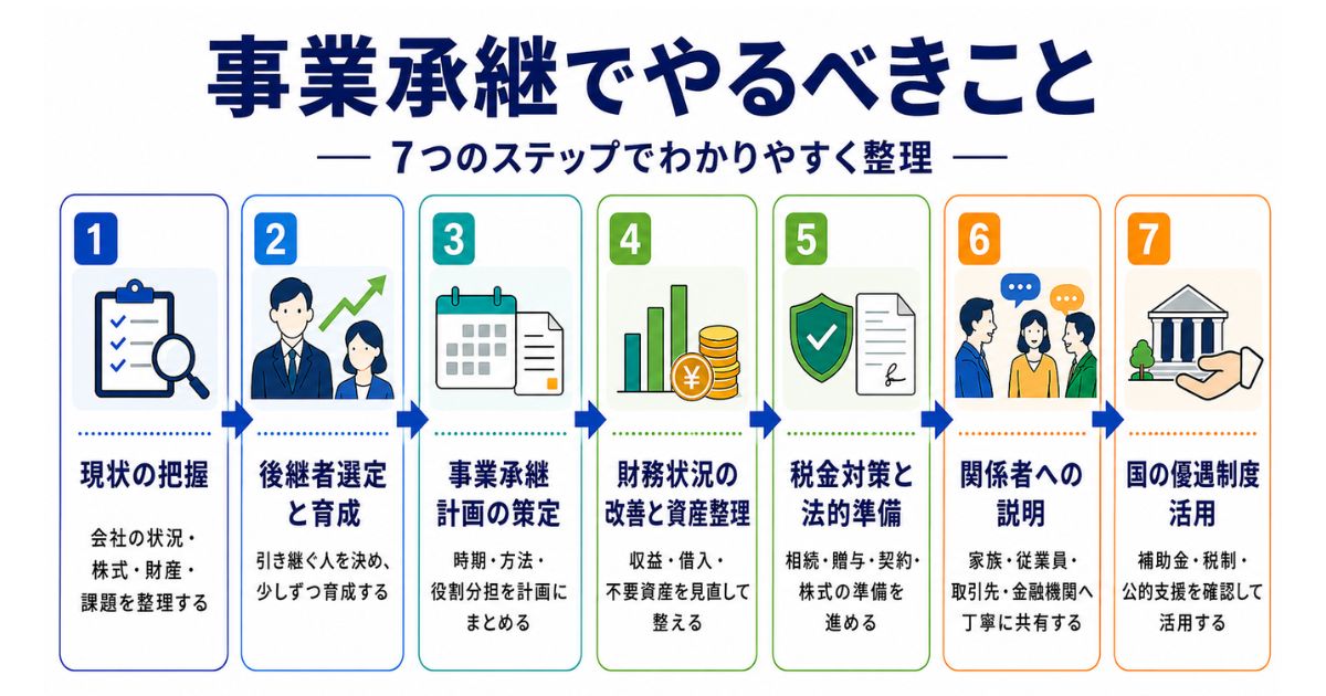 事業承継でやるべきことのイメージ画像