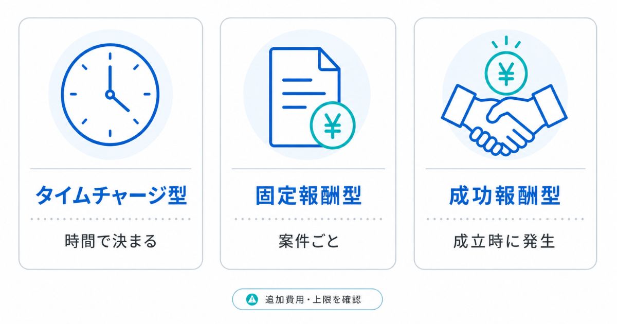 M&Aの弁護士費用の課金方式をイメージした画像