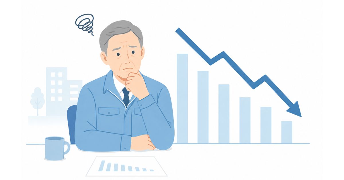 承継後に業績が落ち込んでしまうイメージ画像