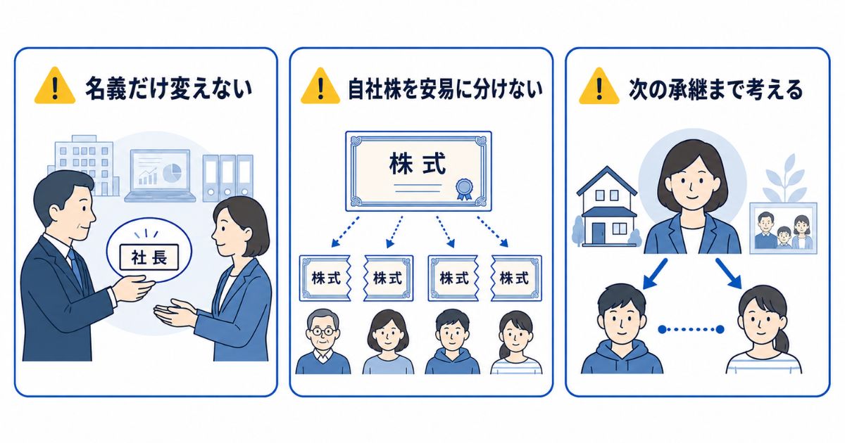 妻が会社を継ぐときの3つの注意点のイメージ画像