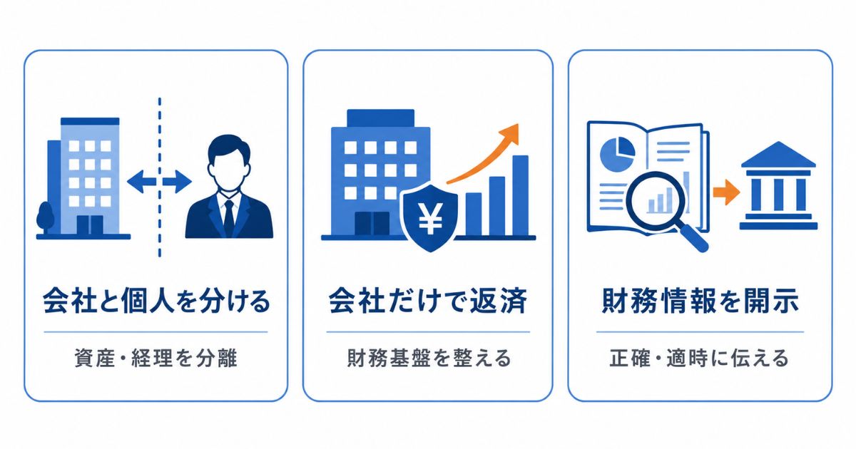 経営者保証の解除で確認される3要件のイメージ画像