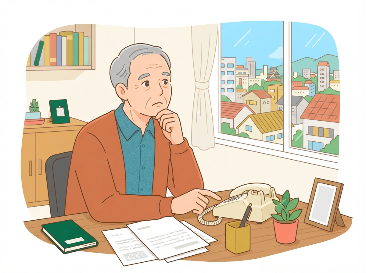 連絡を待ちながら考え込む経営者のイメージ
